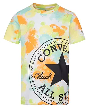 Converse Half Sleeves Splatter Print Tee - White