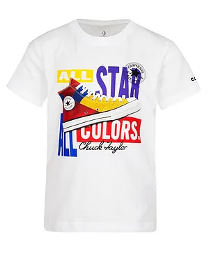 Converse Half Sleeves All Star Colors Print Tee - White
