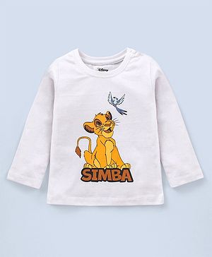 Babyhug Full Sleeves T-Shirts Simba Print - White
