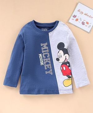 Babyhug Cotton Full Sleeves T-Shirt Mickey Mouse Printed - White