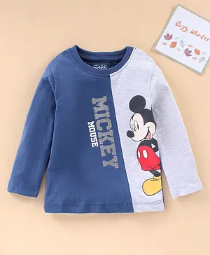 Babyhug Cotton Full Sleeves T-Shirt Mickey Mouse Printed - White