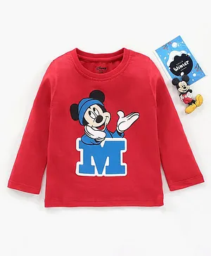 Babyhug Full Sleeves T-Shirt Mickey Mouse Print - Red