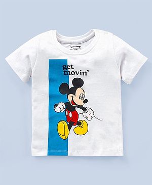 Babyhug Half Sleeves T-Shirt Mickey Mouse Print - Multicolour