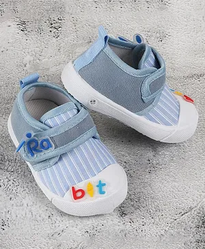 Jazzy Juniors Unisex Striped And Rabbit Patch Detail Casual Shoes - Blue
