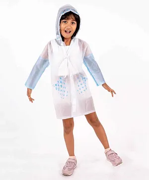 Haus & Kinder Droplets Water Proof Kids Raincoat Translucent Blue