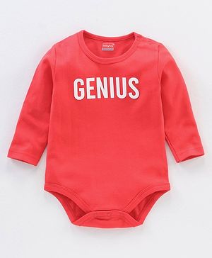 Babyhug 100% Cotton Full Sleeves Onesies - Red