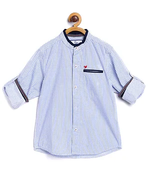 612 League Full Sleeves Striped Shirt - Blue