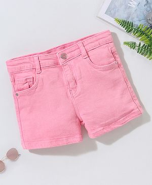 Babyhug Mid Thigh Shorts Solid Color - Pink