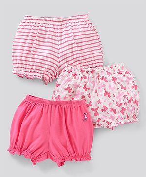 Pine Kids Cotton Printed Anti Bacterial And Bio Wash Bloomers Stripes Design Pack Of 3 - Multicolour