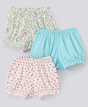 Pine Kids Cotton Printed Anti Bacterial & Biowashed Bloomers Pack Of 3 - Blue White