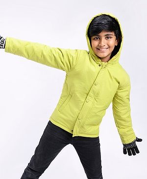 Pine Kids Full Sleeves Solid Winter Wear Light Padded Hoodie Jacket