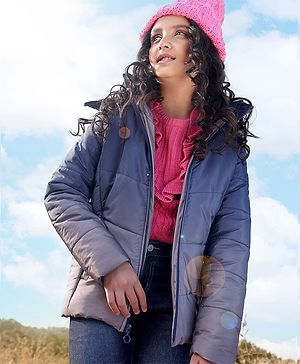 Pine Kids Knit Full Sleeves Ombre Printed Detachable Hooded Jacket - Mutlicolour