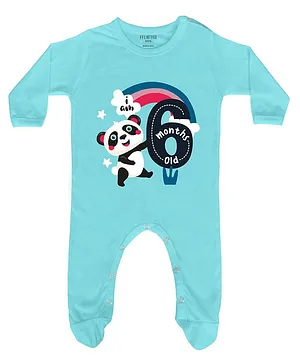 FFlirtygo Six Month Birthday Baby Romper Onesies/Body Suit/Sleepsuit/Jumpsuit Rompers - Light Blue