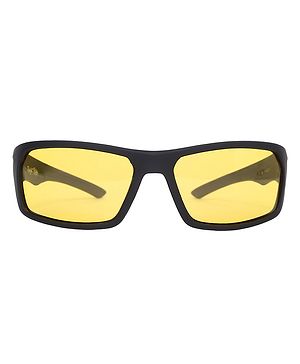 Intellilens UV Protect HD Vision Road Rider Wrap Around Polarized Sunglasses - Black & Yellow