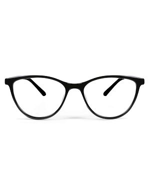 Intellilens Cat Eye CR39 Blue Cut Zero Power Anti Glare TR90 Frames Glasses - Black