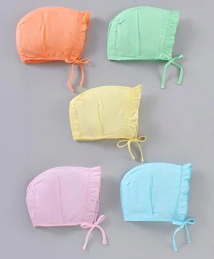 Babyhug Cotton Caps Pack of 5 - Multicolour