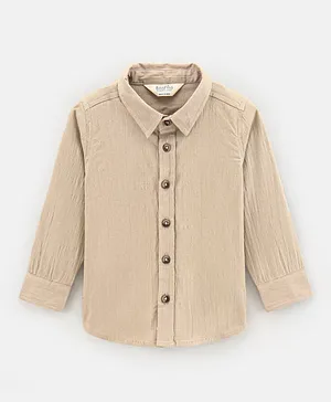 Bonfino Full Sleeve Shirt Solid Color - Beige