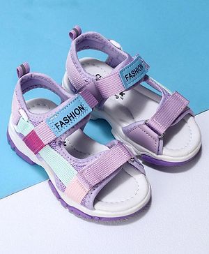Cute Walk by Babyhug Velcro Sandals Fashion Print - Purple