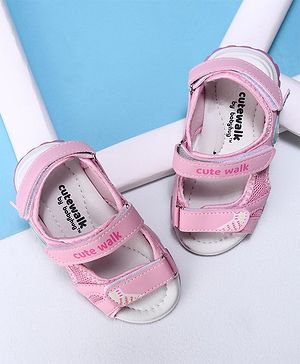 Cute Walk by Babyhug Sandals with Velcro Closure - Pink