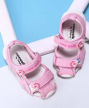 Cute Walk by Babyhug Velcro Sandals - Pink