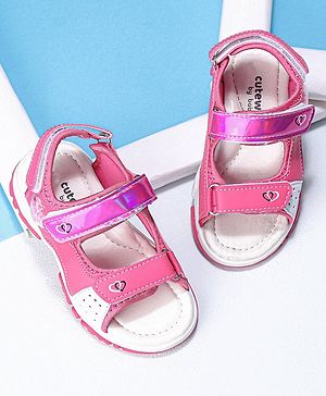Cute Walk by Babyhug Sandals with Velcro Closure - Peach