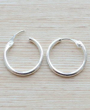 Pretty Ponytails Classic Round Small Hoop Earrings - Silver