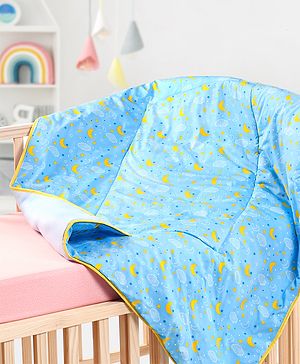 Babyhug Cotton Quilt Moon Print - Blue