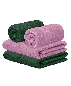 Haus & Kinder Cotton Terry Towel - Olive & Lilac