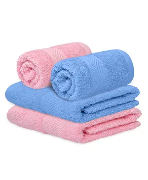 Haus & Kinder Cotton Terry Towel - Pink & Sky Blue