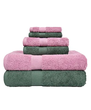 Haus & Kinder Cotton Terry Towel - Olive & Lilac