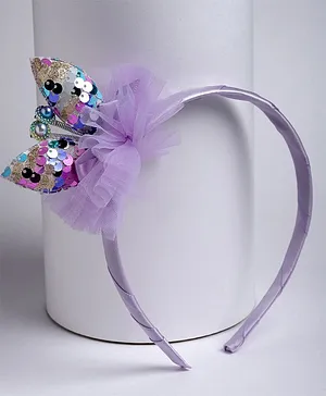 Stol'n Sequins Embellished Net Detail Hair Band - Purple