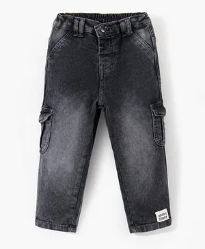 Bonfino Ankle Length Denim Jeans with Envelope Pockets - Grey