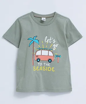 LC Waikiki Half Sleeves Cotton T-Shirt Multiprint - Dull Green