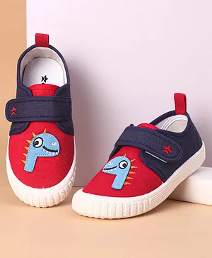 Cute Walk by Babyhug Casual Shoes with Velcro Dino Applique - Navy