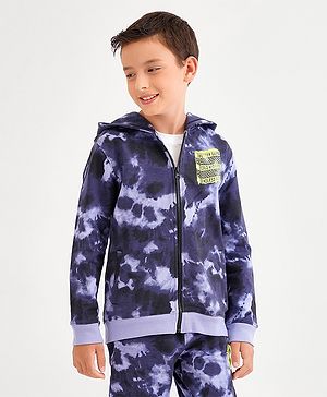 Primo Gino Full Sleeves Hooded Sweatshirt All Over Print Cloud And HD Print - Multicolor