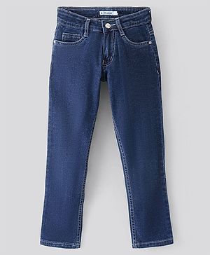 Pine Kids Full Length Solid Stretchable Jeans - Dark Blue