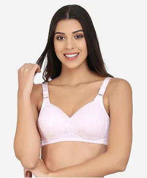 MAMMA PRESTO Full Coverage Seamless Micro Fabric Lightly Padded Breathable Maternity Bra With Centre Front Access - Pink