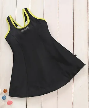 Rovars Sleeveless Frock Style Swimsuit - Black