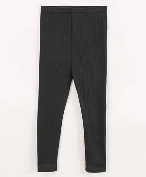 Kanvin Cotton Knit Soild Thermal Pants - Black