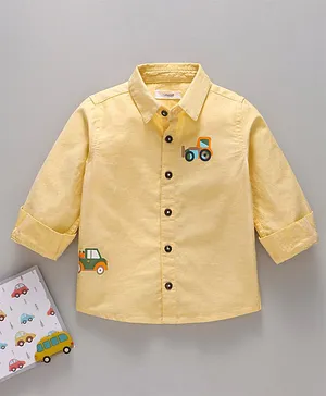 Babyoye 100% Cotton Full Sleeves Shirt Placement Print - Yellow