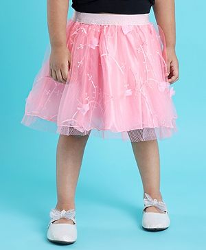 Babyhug Woven Embellished Party Skirt - Pink