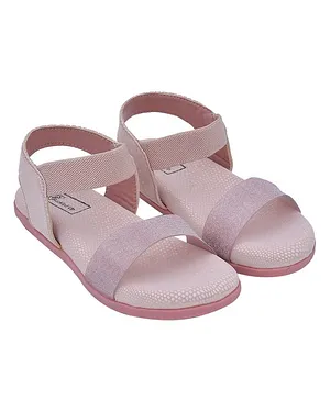 Buckled Up Glittery Detail Strap Casual Sandals - Pink