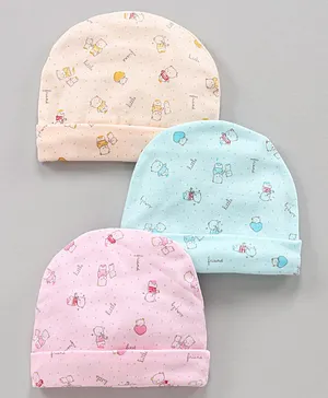 Simply Cotton Caps Teddy Print (Colour and Design May Vary) - Diameter 10 cm