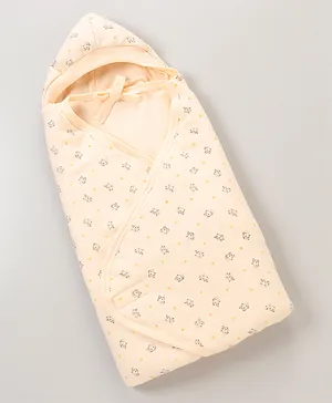 Simply Hooded Towel Panda Print - Yellow