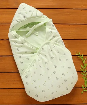 Simply Hooded Towel Panda Print - Green