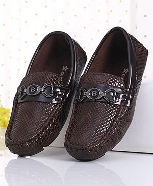 Cute Walk by Babyhug Slip On Formal Shoes- Coffee Brown
