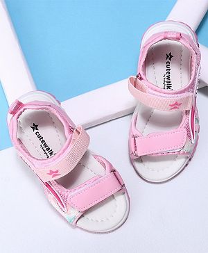 Cute Walk by Babyhug Velcro Closure Sandals- Pink