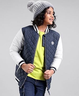 Pine Kids Full Sleeves Moderate Winter Versity Bomber Jacket - Multicolor