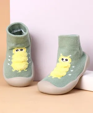 Cute Walk by Babyhug Sock Shoes - Green