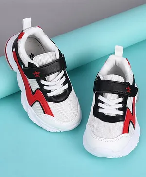 Cute walk By Babyhug Sports Shoes with Velcro Closure - White Black